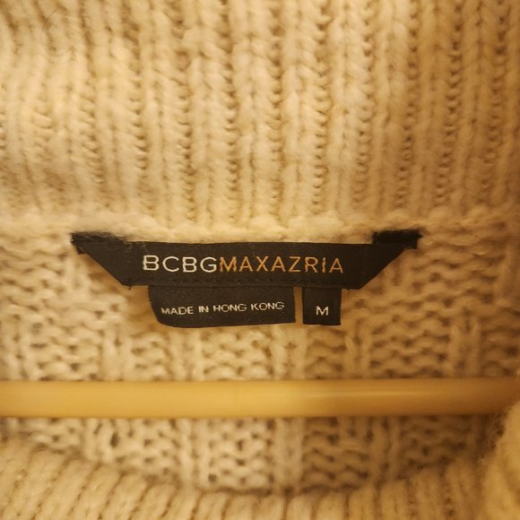 BCBGMAXAZRIA CREAM SWEATER DRESS M - Picture 7 of 7